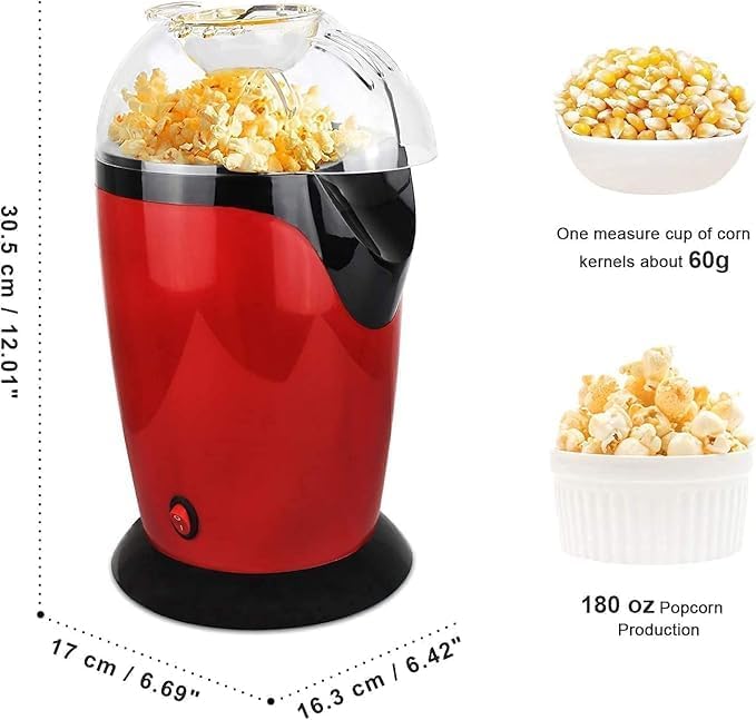 72 Pieces Popcorn Makers (Oil-Free Hot Air Popcorn Machine – Perfect for Healthy Snacking – Fast & Easy to Use – Ideal for Movie Nights – Parties – or Everyday Treats)