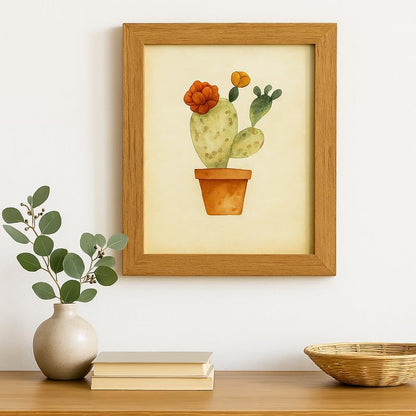 White Wooden Photo Frame with Brown Border, A4 Size, Wall & Tabletop Display