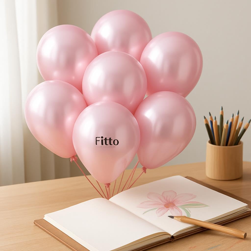 12 Inch Chrome Balloon Light Pink, 40 Pack, 2.80g Each