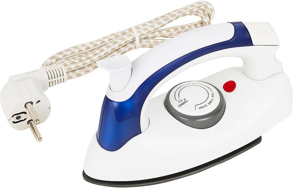 Travel Iron Portable Steam Iron, Mini Handheld, Non-Stick, Adjustable Temperature, Compact Travel Steamer, White