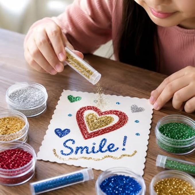 120 Pieces Glitter Powder and Sequin Sets (10-Piece Assorted Colors – 5 g Each for Cards – Crafts – Decorations and DIY Art Projects)