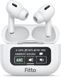 72 Pieces Wireless Earbuds with Noise Reduction (Touch Control – and Display Screen - White)