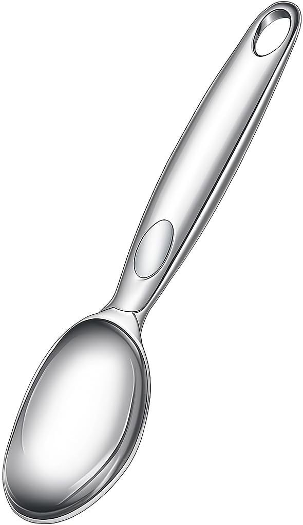 Oval Ice Cream Scoop - Premium Stainless Steel, Ergonomic Handle, Non-Stick Design, Perfect for Scooping Hard Ice Cream, Melon, Sorbet, Cookie Dough, Dishwasher Safe