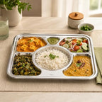96 Pieces Stainless Steel Divided Food Trays (Multi-Compartment Meal Plate with Rounded Edges – Easy Clean Serving Plate for Home – Office)