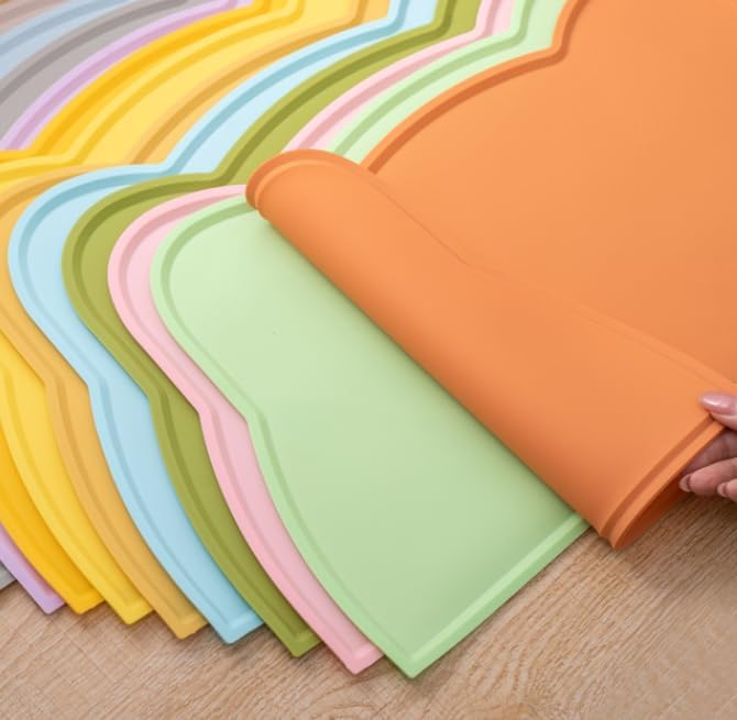 120 Pieces Cat & Dog Silicone Feeder Mats (Non-Slip Design – Assorted Colors)