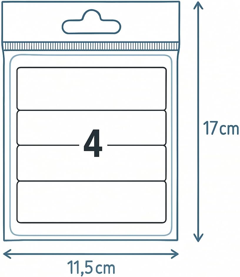 Adhesive Labels 5 Sheets Rectangle 11.5x17cm, 20 Labels 102x38mm for Organizing and Labeling