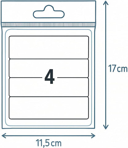 Adhesive Labels 5 Sheets Rectangle 11.5x17cm, 20 Labels 102x38mm for Organizing and Labeling