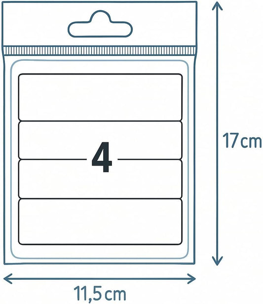 Adhesive Labels 5 Sheets Rectangle 11.5x17cm, 20 Labels 102x38mm for Organizing and Labeling