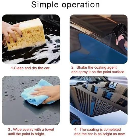 96 Pieces Automotive Armors for Shine (Waterless Car Wash – Ceramic Coat & Wax Spray for a Streak-Free Finish – 236ml Car Polish for Shine & Protection)