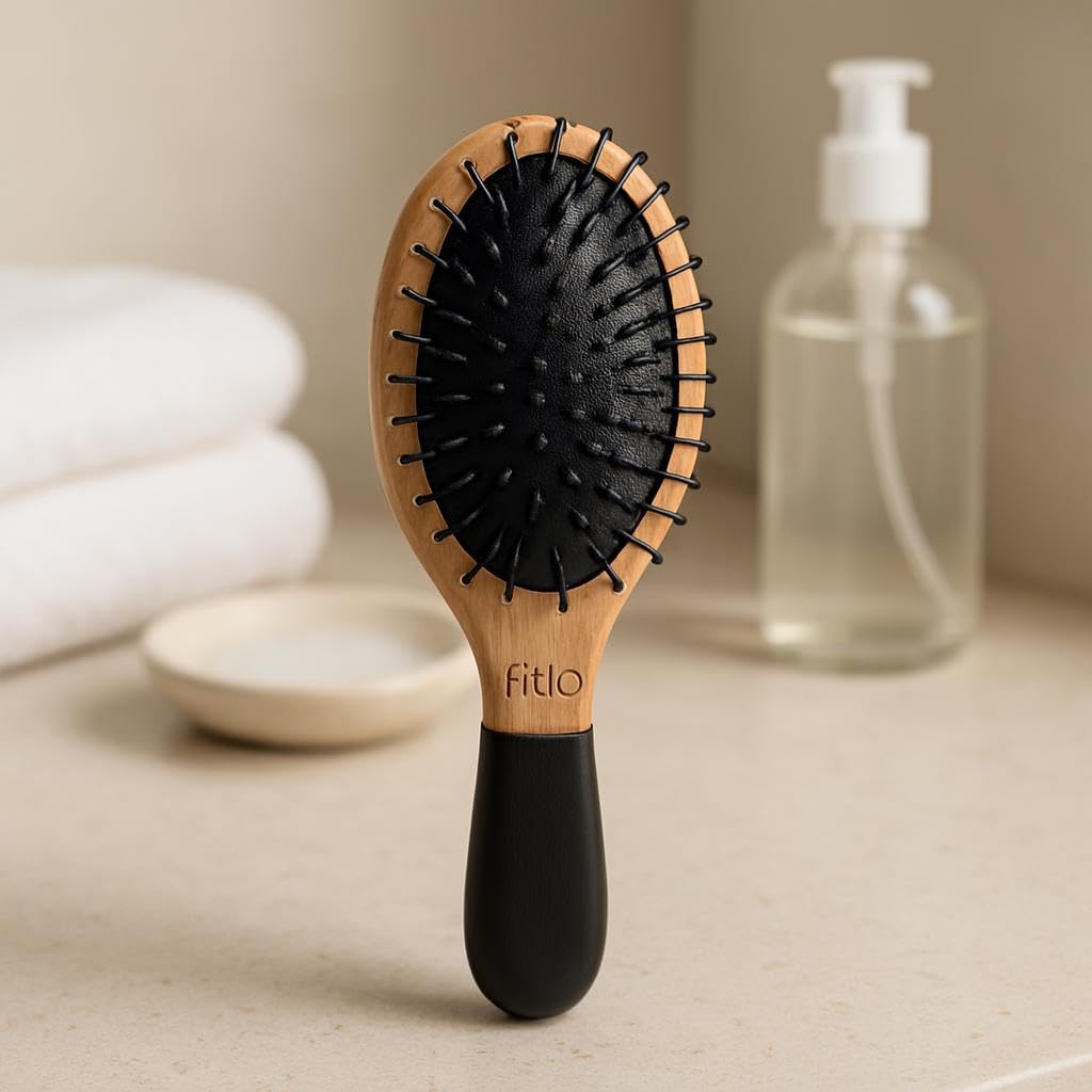 120 Pieces Oval Shaped Wooden Hair Brushes for Men and Women (Travel Friendly – Brown)