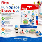 144 Pieces Fun Space Eraser Sets (5-Piece Assorted Rocket – Astronaut – Alien – UFO and Satellite Pencil Erasers)