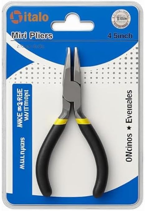 4.5-inch Flat Nose Mini Pliers Black - Small Flat-Nose Pliers for Jewelry Making, Crafts, Electronics & Wire Work