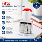 120 Pieces Adjustable Date Stamps with 12-Month Rotating Bands (Clear Manual Date Stamper for Office – Filing and Tracking)