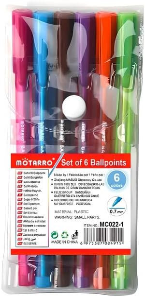 120 Pieces 6 Pieces (0.7cm Ballpoint Pens – 14.5cm – Assorted Colors)