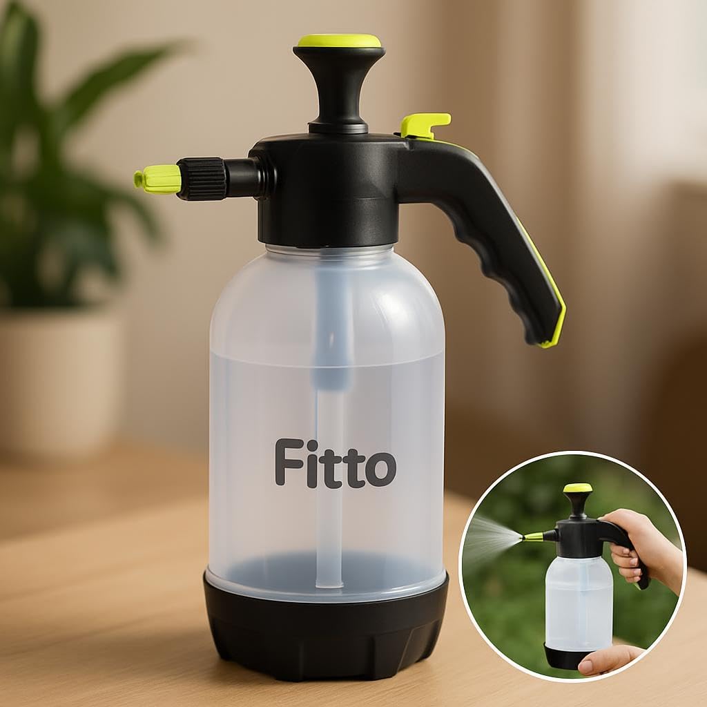 96 Pieces 2 Litre Spray Bottles with Green Trigger and Clear Container