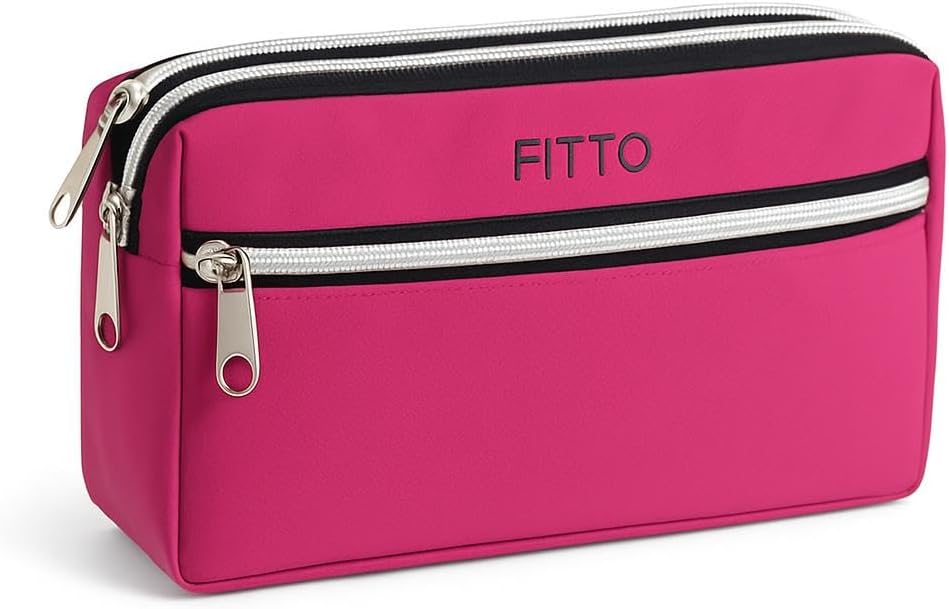 Pencil Case 20x6.5x11cm Pink, School Supplies Organizer, Office Stationery Holder