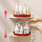 96 Pieces Rotating Shelves (Corner Design – Red & Cream – 360° – ABS + PP + Stainless Steel)