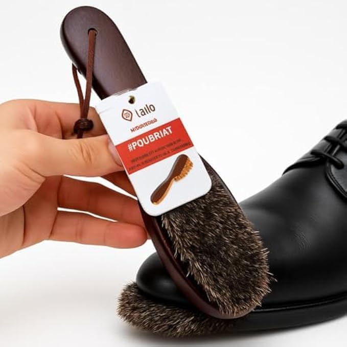 96 Pieces Beech Wood Shoe Brush Brown - Natural Bristle Shoe Polish Brushes for Leather Shoes (Boots – Shoe Care & Cleaning)