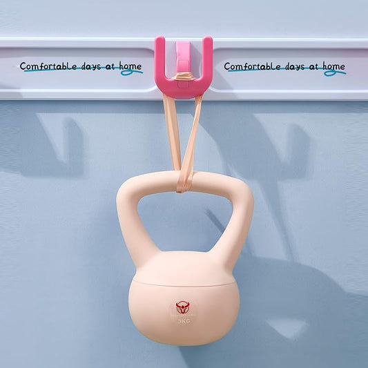 Wall-Mounted Slipper Rack – White & Pink – Large Size – 3 Hooks Design - Pack of 2– Holds 6 Pairs