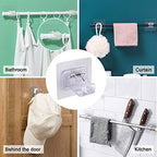 120 Pieces Nail-Free Adjustable Rod Holders (Transparent & White – PVC – 6×6 cm – Pack of 4)