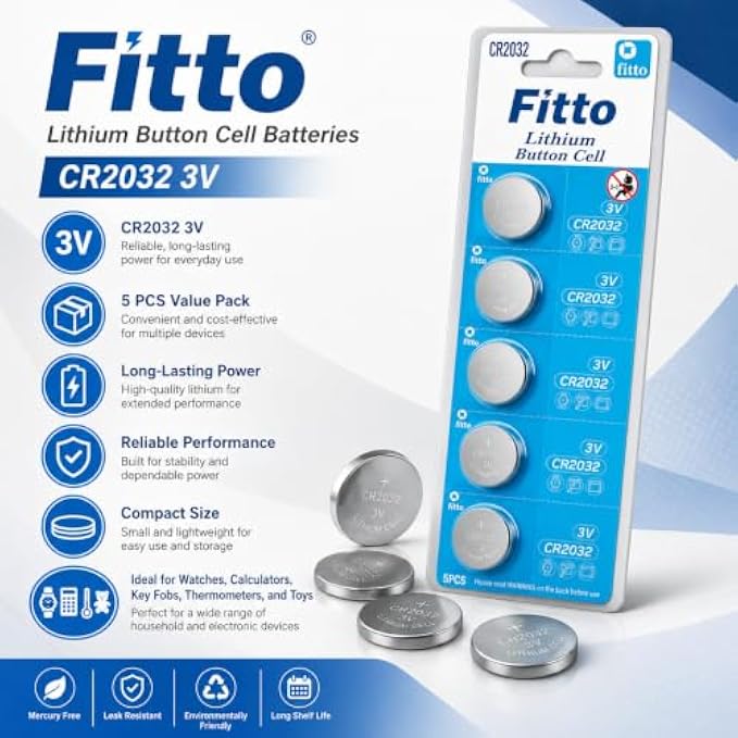 96 Pieces Lithium Button Cell Batteries (3V – 5-Pack Coin Cells for Watches – Key Fobs – Calculators and Small Electronic Devices)