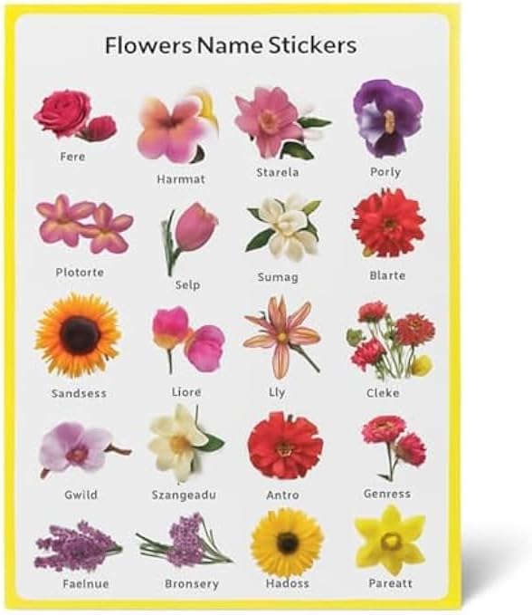 120 Pieces Floral Educational Stickers - Flower Stickers for Kids (Teacher Reward Stickers – Classroom – Scrapbook & Planner Craft Stickers)