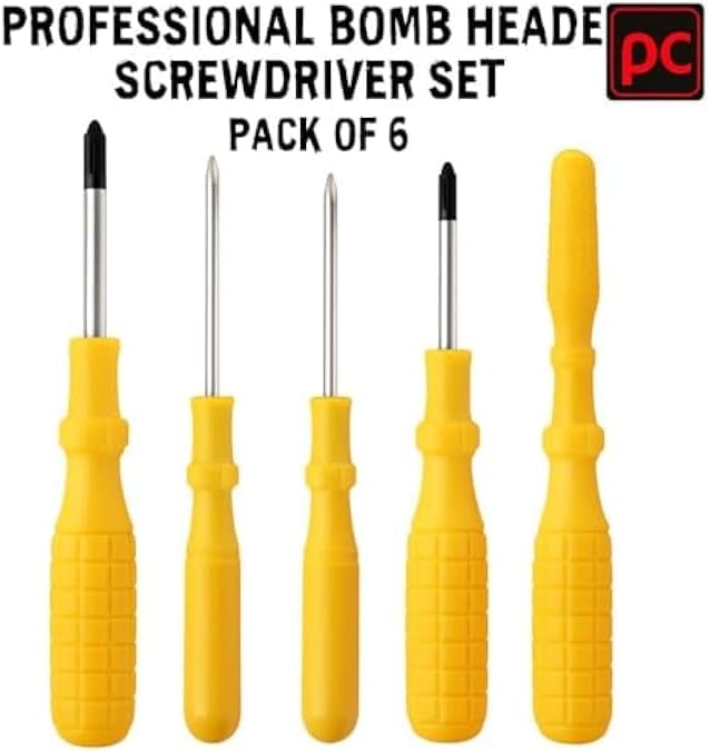 96 Pieces 6-Piece Bomb Headed Screwdriver Set - 6pcs Flathead Phillips Round Head Screwdrivers for Home Automotive Electronics