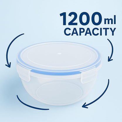 Food Storage Box 1200ml - Airtight, BPA-Free, Leak-Proof Container for Pantry, Kitchen, & Meal Prep - Durable Plastic, Stackable, Microwave & Dishwasher Safe