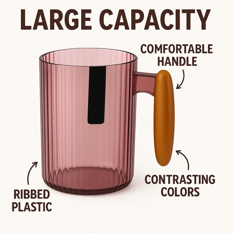 120 Pieces Light Pink Transparent Plastic Mugs (Durable and Stylish Drinkware for Home and Office Use)
