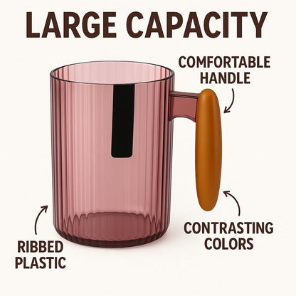 Light Pink Transparent Plastic Mug, Durable and Stylish Drinkware for Home and Office Use