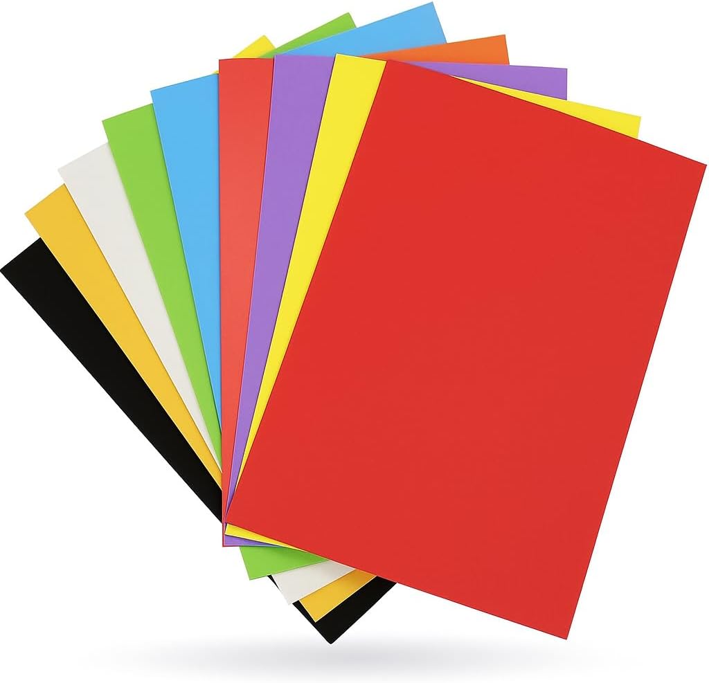 120 Pieces EVA Sponge A4 Sheets (21cm x 29.7cm Assorted Colors for Crafts and DIY Projects)