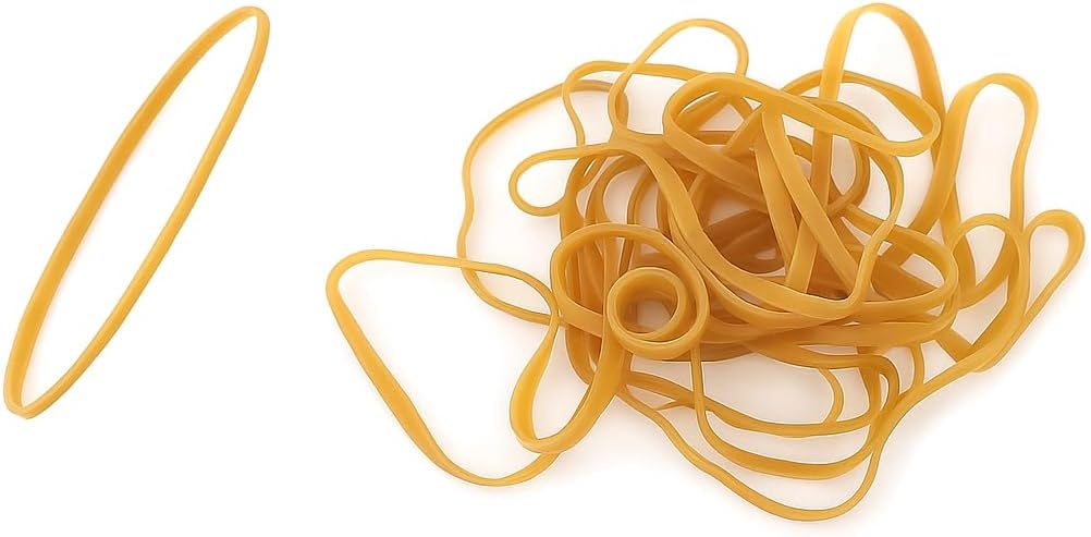 120 Pieces 60g Elastic Rubber Bands (200mm Yellow for Office – School & Crafts)