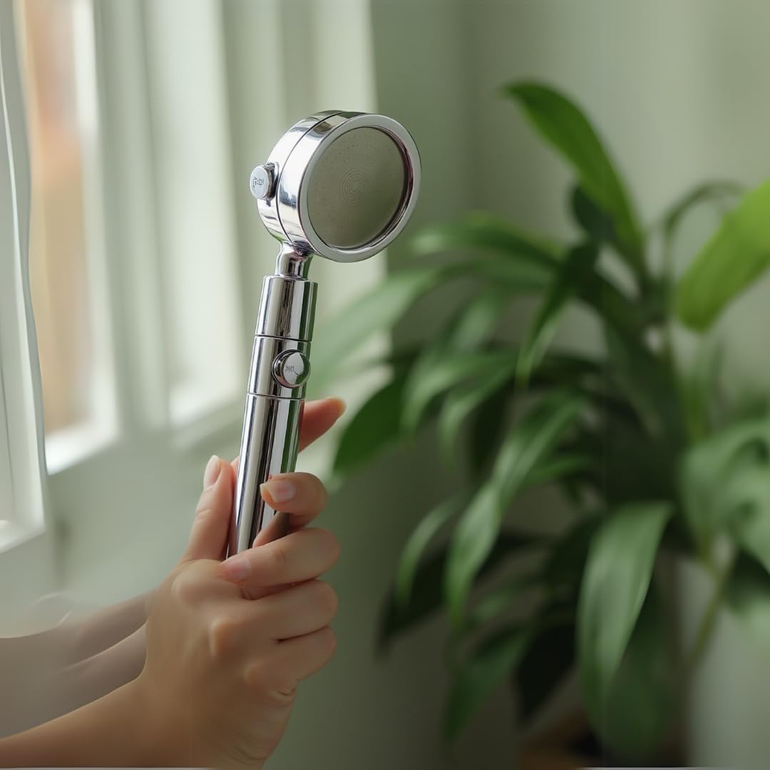 EcoLux High-Pressure Showerhead with 3-Mode Spray & Built-In Filter – Removes 98% Impurities, Easy 5-Minute Installation, Includes 3 Replacement Filters