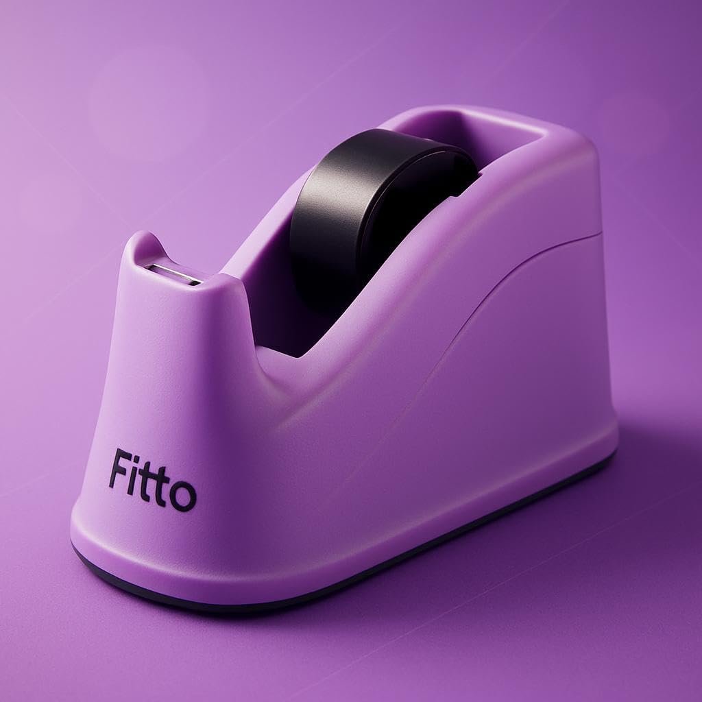 Tape Dispenser, Purple - Adhesive Tape Holder for Desk, Office & Home