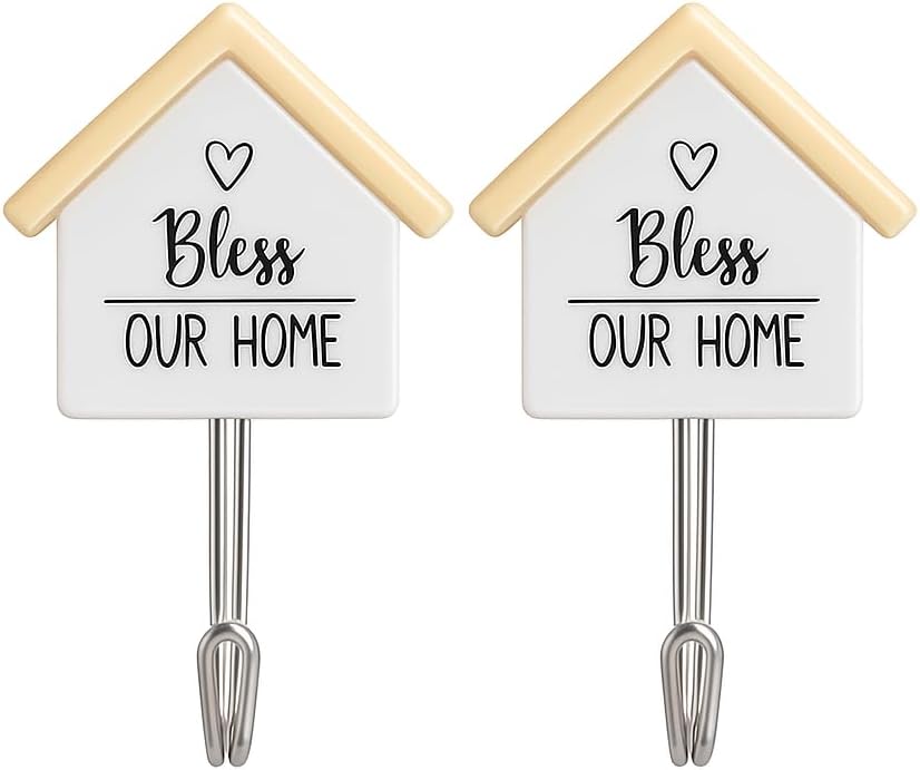 Durable Plastic Hooks for Home Design, 2pcs on Card - Wall, Door & Organizer Hangers