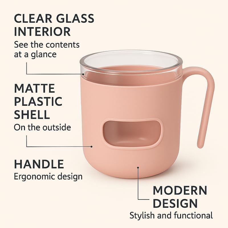 120 Pieces Pink Dual-Layered Plastic Mugs with Transparent Inner Lining (Insulated Coffee Cup – BPA-Free – 350ml)