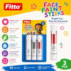 120 Pieces Face Paint Sticks (3-Piece Twist-Up Face and Body Paint Set in White – Black and Red for Parties – Festivals and Creative Makeup)