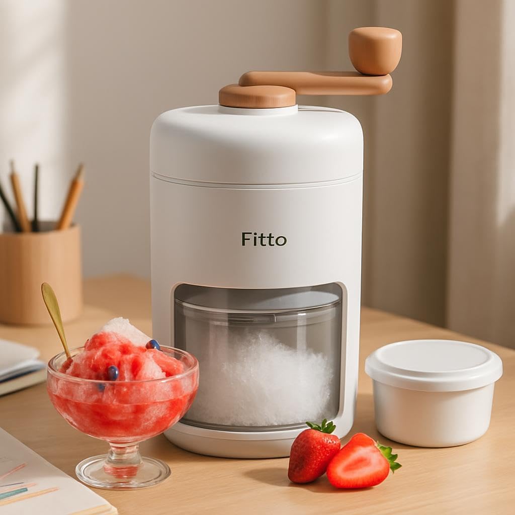 72 Pieces Hand Made Shaved Ice Machines (Portable Snow Cone Maker – Manual Ice Crusher with Stainless Steel Blades – Includes Freezing Mold for Smoothies & Cold Drinks)