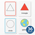 120 Pieces 36 Sheets Shapes Series Flash Cards (12x7.7cm - Educational Learning Tools)