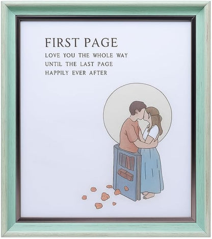 Wooden Photo Frame with Olive Green Border, 6x8 Inch, Decorative Picture Frame for Home and Office