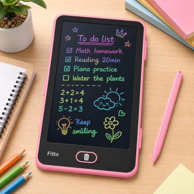 96 Pieces Reusable LCD Writing Tablets with One-Touch Erase and Screen Lock (Portable Drawing and Note Pad – Pink and Black)