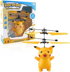 Fitto Pokemon Cartoon Helicopter Toy for Kids – Fun Interactive Flying Toy with Light & Sound Effects, Perfect Gift for Boys and Girls – Safe, Durable, and Easy to Use
