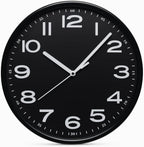 96 Pieces Sleeks (25cm Round Wall Clock for Living Room – Bedroom – Kitchen – and Office | Stylish and Minimalist Design | Silent Quartz Movement with Easy-to-Read Numbers)