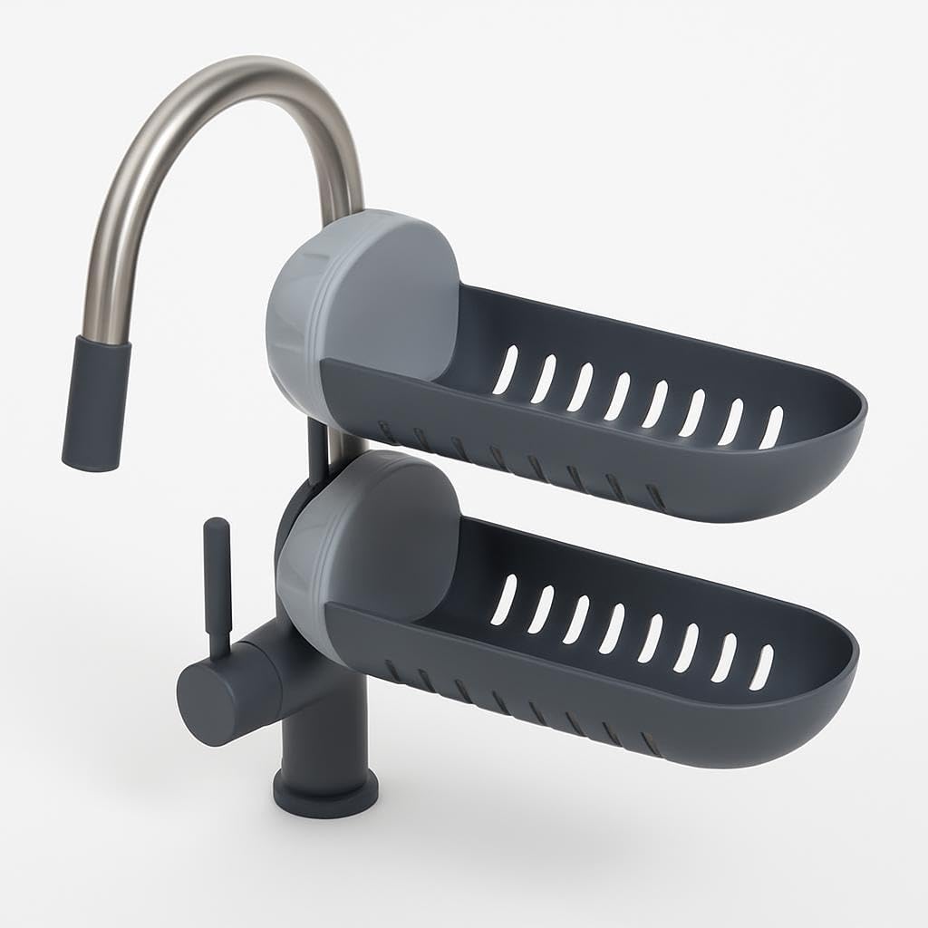 144 Pieces Dual Tier Faucet Shelvings (Lightweight PP MaterialLight Grey/Dark Grey)