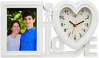96 Pieces Love Photo Frames with White Border and Heart Shape Clock for Home Decor
