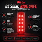 96 Pieces Bicycle Safety Warning Lights (Bright Red Rear LED Bike Light with Multiple Flash Modes – Tool-Free Adjustable Strap and Weather-Resistant Compact Design)