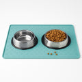 96 Pieces Cat & Dog Non-Slip Feeder Mats (Blue – Easy Clean Silicone Design)