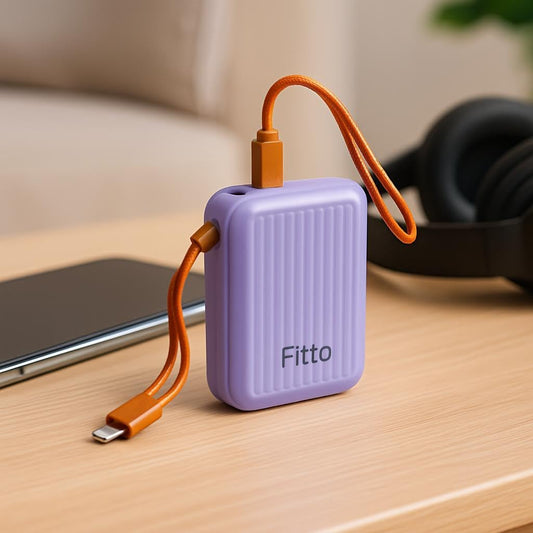 5000 mAh Power Bank with Type-C and Lightning Cables