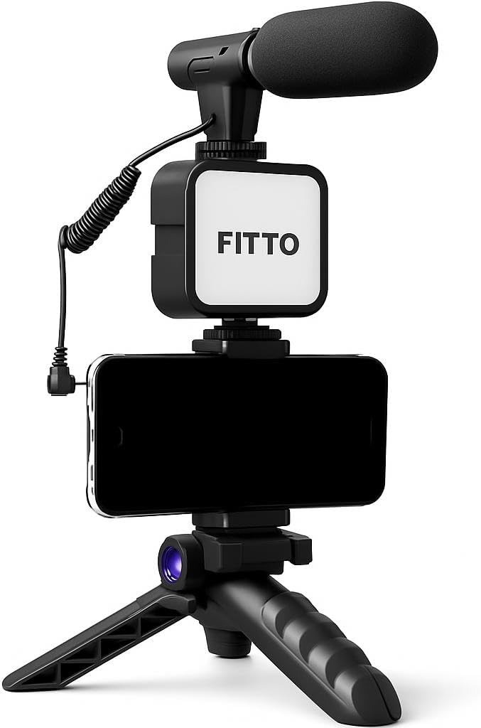 72 Pieces VK-A10 All-In-1 Vlogging Kits with Tripod & Microphone for YouTube & Social Media