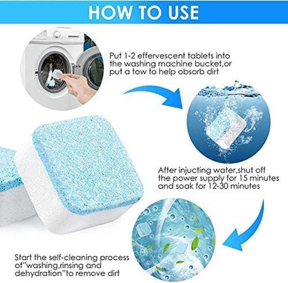 Washing Machine Cleaner, 12 Deep Cleaning Tablets, Front and Top Load, Pack of 1